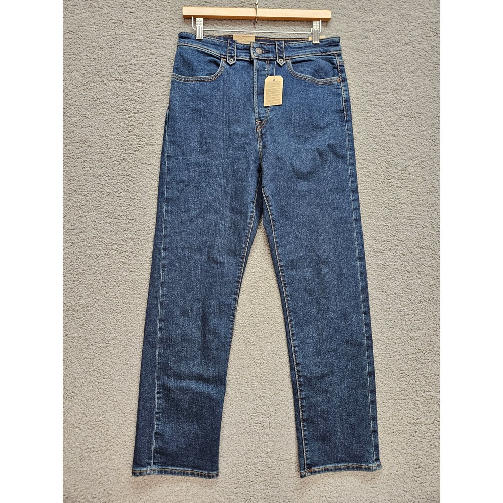 NWT Levi's Wedgie Straight Jeans 30 Blue High Rise Dark Wash Stretch Denim
